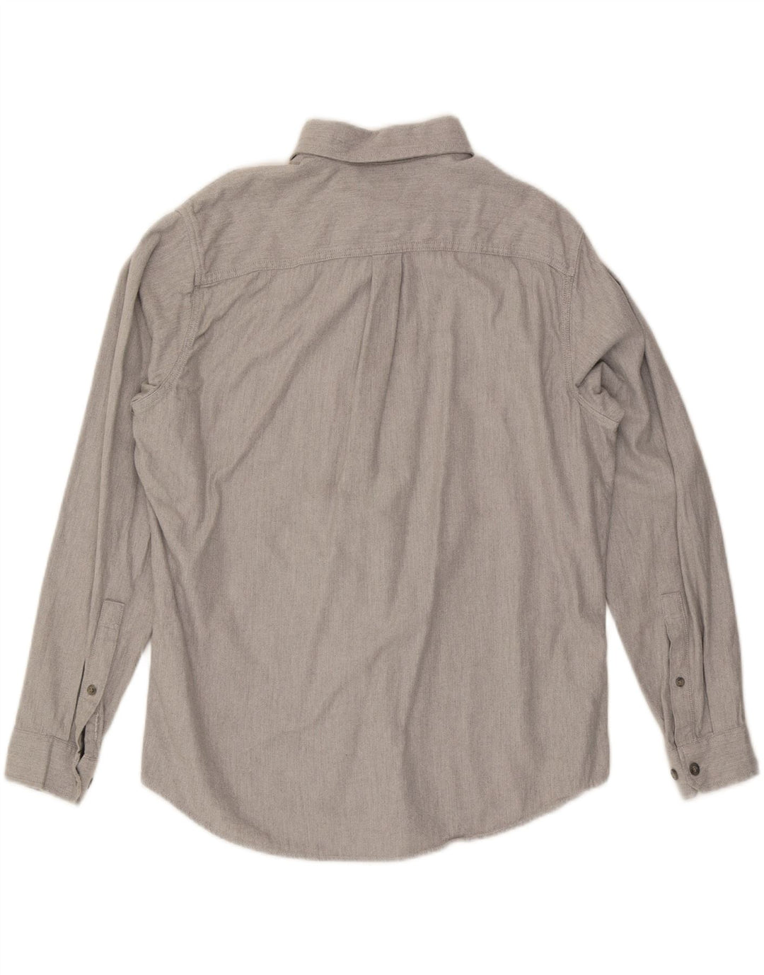 EDDIE BAUER Mens Classic Fit Shirt Large Grey Herringbone Cotton Vintage Eddie Bauer and Second-Hand Eddie Bauer from Messina Hembry 