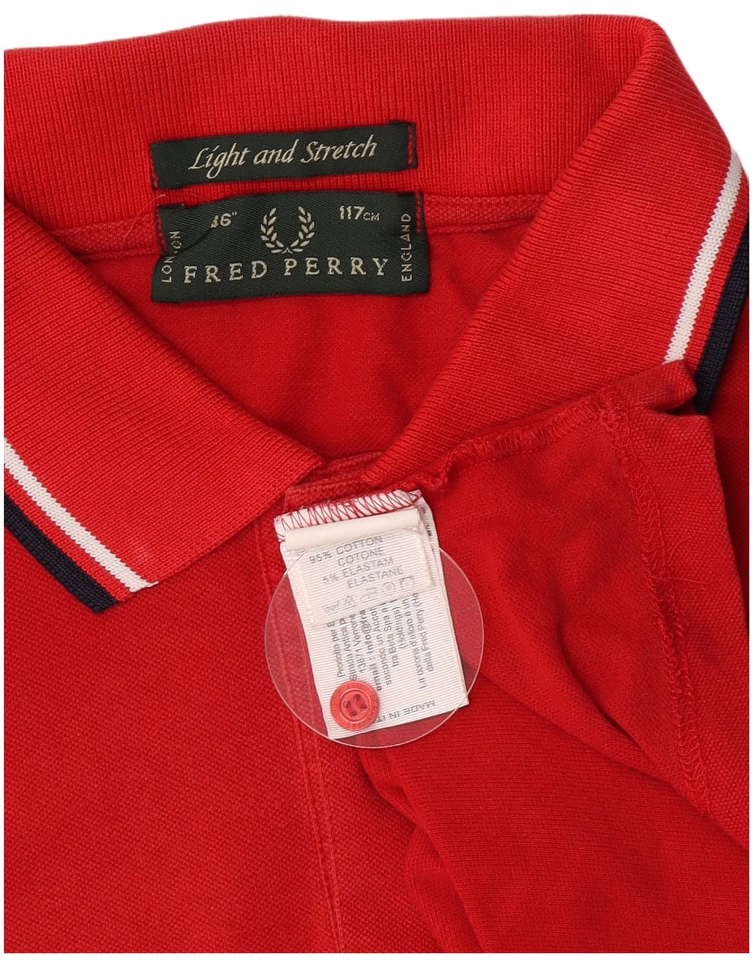 Camisa polo masculina leve e elástica Fred Perry de algodão vermelho médio