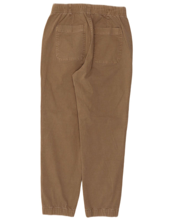 Calça jogger feminina Marks & Spencer UK 10 pequena W28 L26 algodão bege