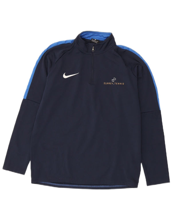 Nike Mens Dri Fit Graphic Pullover Treino Top Médio Azul Marinho