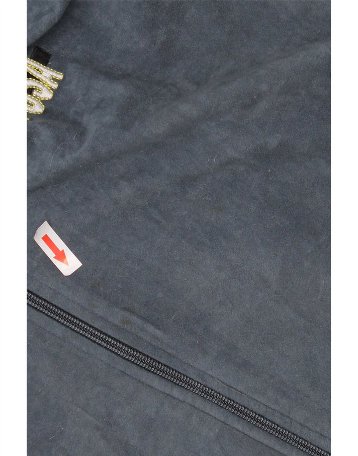 Brugi Mens Graphic Velour Tracksuit Top Jacket pequeno bloco cinza