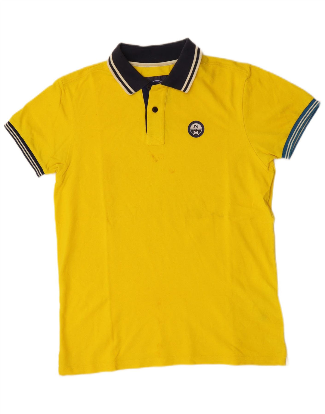 Camisa polo masculina North Sails algodão colorblock amarelo médio