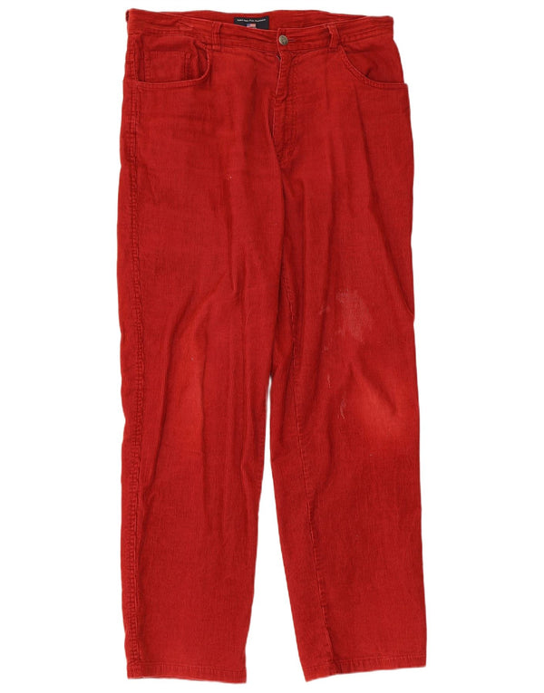 US Polo Assn. Calça masculina reta de veludo cotelê IT 50 grande W34 L32 vermelha