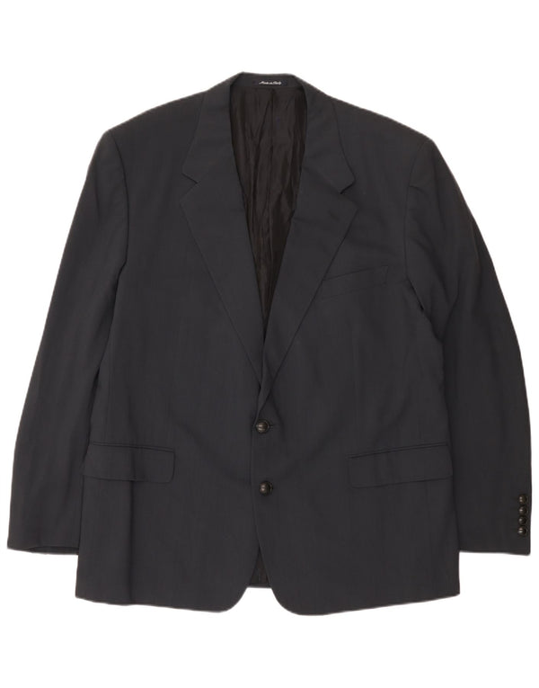 Jaqueta blazer masculina de 2 botões Yves Saint Laurent IT 56 3XL lã cinza