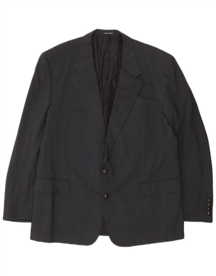 Jaqueta blazer masculina de 2 botões Yves Saint Laurent IT 56 3XL lã cinza