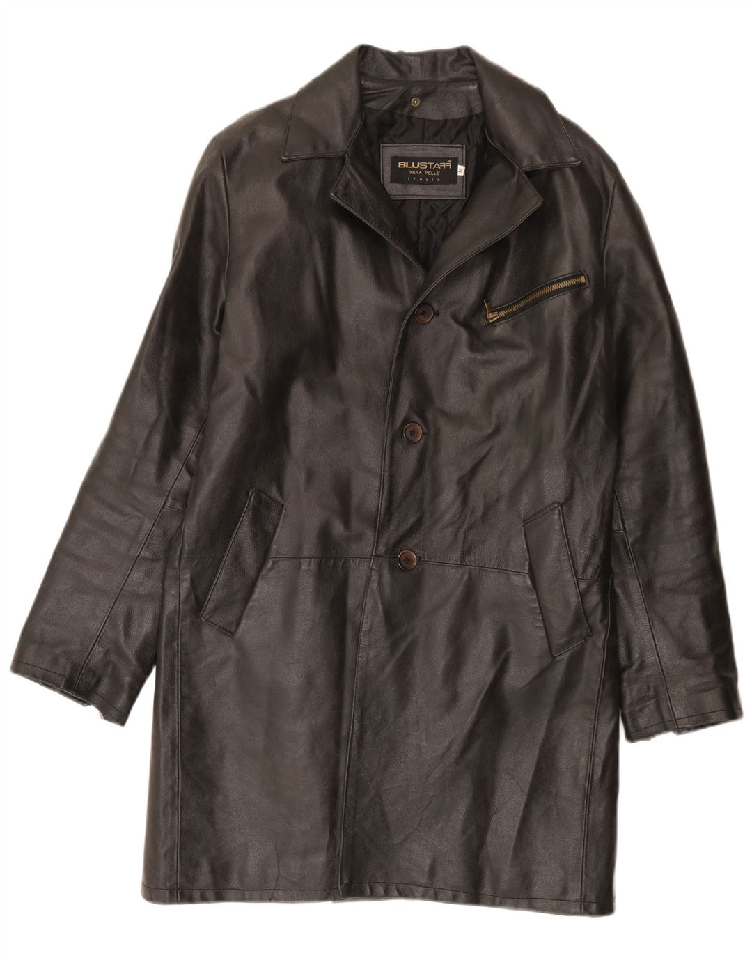 Casaco de couro masculino Blustaff UK 38 couro preto médio