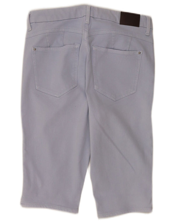 Bermuda feminina Marks & Spencer casual shorts UK 12 médio W30 algodão azul
