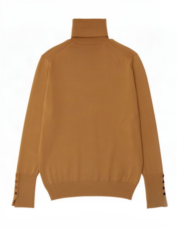 Suéter feminino Zara com gola redonda e viscose bege médio Reino Unido 12