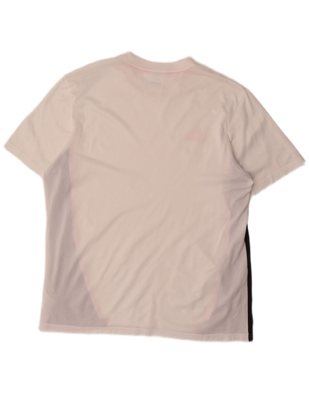 Adidas Mens Graphic T-Shirt Top Grande Branco Colorblock Poliéster