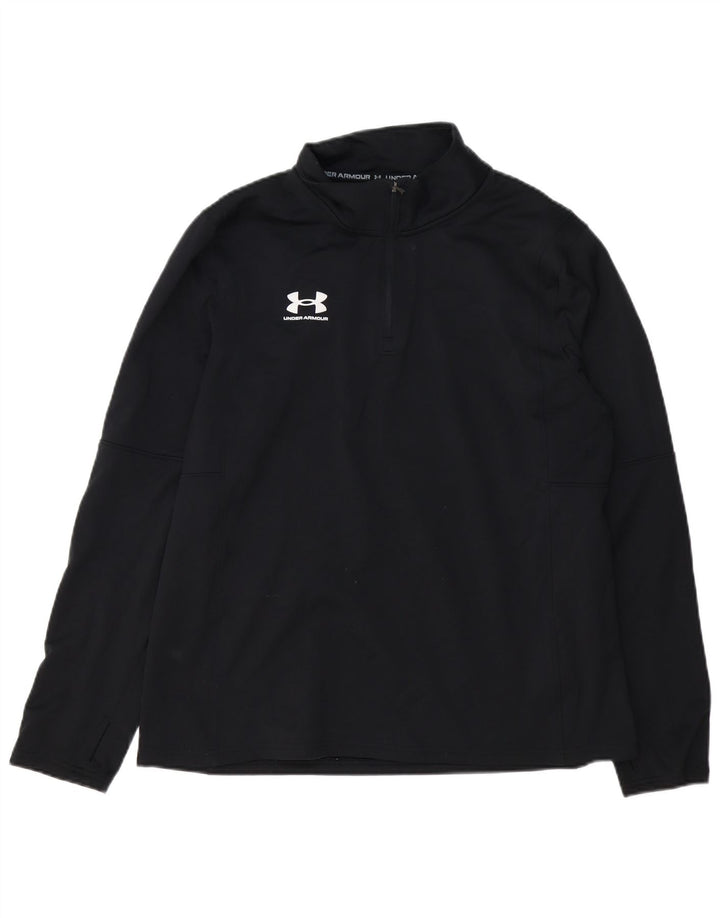 Under Armour Mens Zip Neck Pulôver Treino Top XL Preto Poliéster