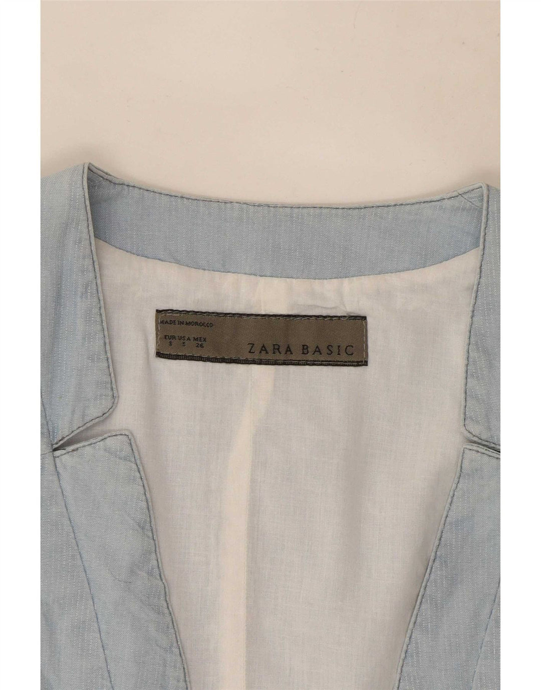 Zara Womens OPEN Colete Reino Unido 10 Pequeno Azul
