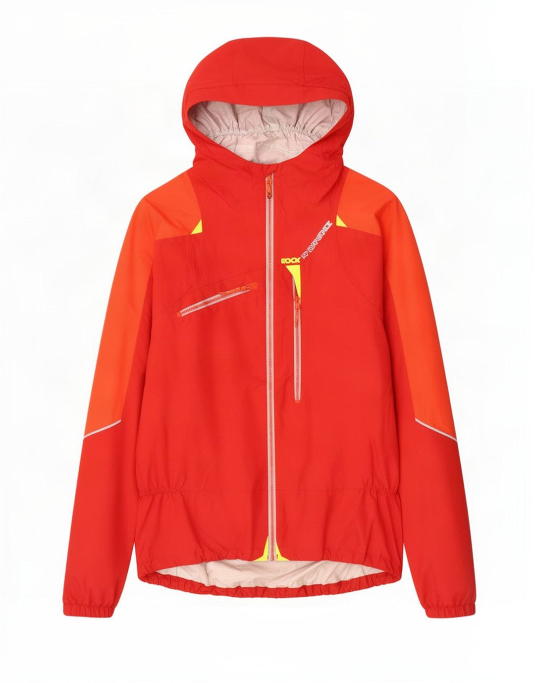 Jaqueta de chuva masculina com capuz Rock Experience Reino Unido 40 grande bloco colorido vermelho