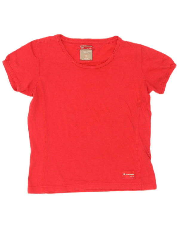 Camiseta Feminina Champion Easy Fit Top UK 12 Algodão Vermelho Médio