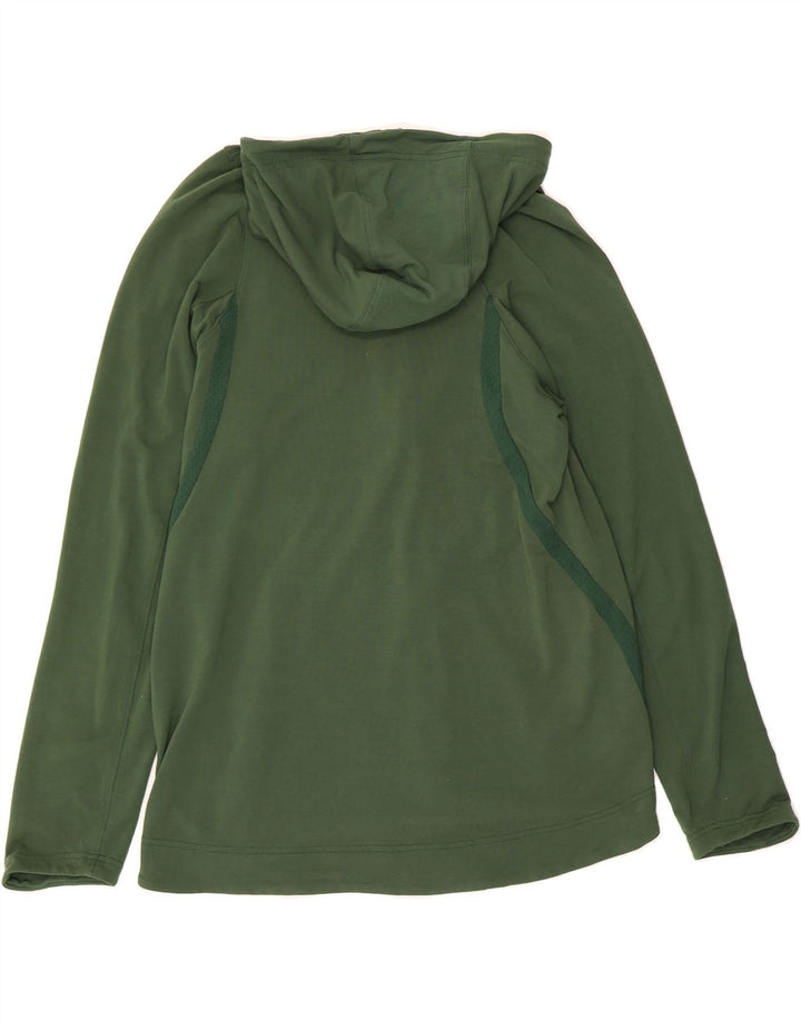 NIKE Womens Dri Fit Zip Hoodie Sweater UK 16 Large Green Rayon Vintage Nike and Second-Hand Nike from Messina Hembry 