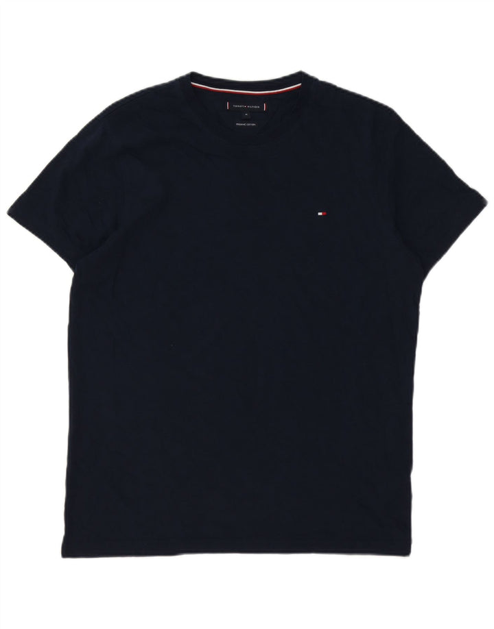 Camiseta masculina Tommy Hilfiger Top médio algodão azul marinho