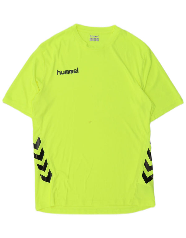 Camiseta masculina Hummel com estampa gráfica verde médio poliéster