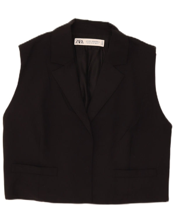 Colete feminino Zara UK 18 XL preto viscose