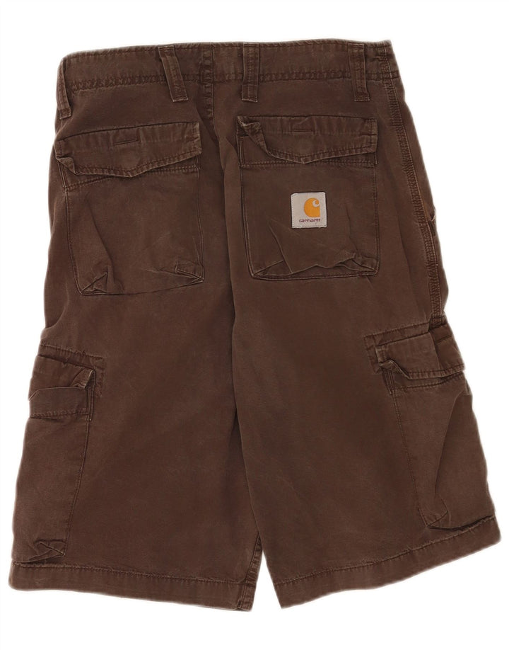 Carhartt Mens Cargo Bermuda Shorts W30 Médio Algodão Marrom