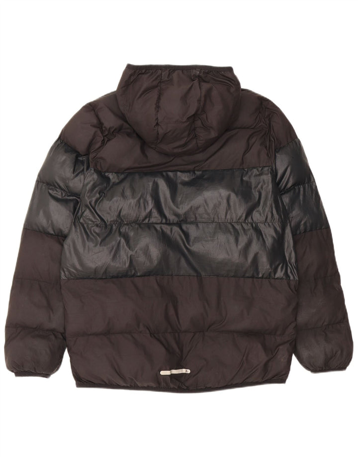 Jaqueta acolchoada com capuz feminina ADIDAS UK 16 grande preto colorblock poliéster