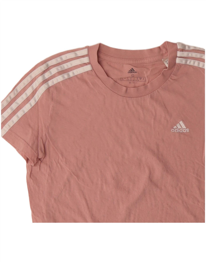 ADIDAS Womens T-Shirt Top UK 8/10 Pequeno Algodão Rosa