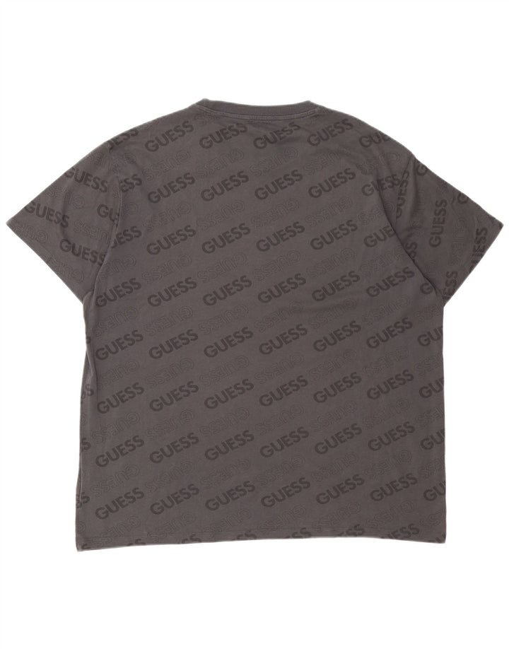 Camiseta gráfica masculina Guess 2XL algodão cinza