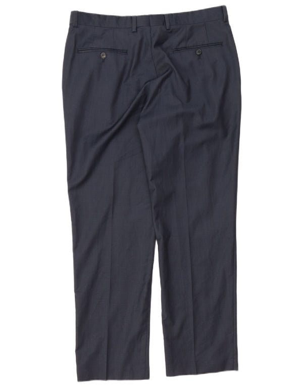 Calça masculina Marks & Spencer Autograph Straight Suit W34 L29 Azul marinho