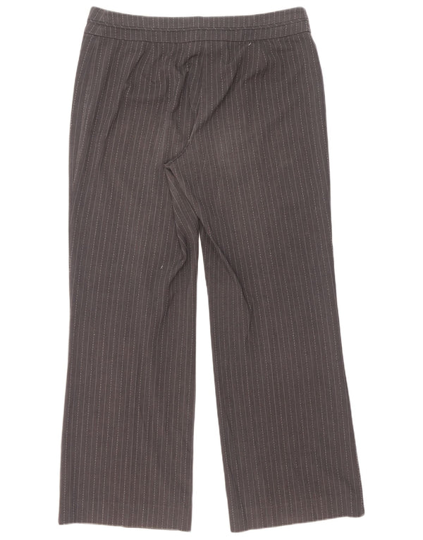 Calça casual feminina Marks & Spencer Reino Unido 14 grande W32 L30 listra cinza