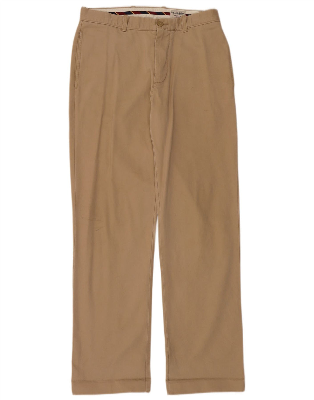 J. CREW Calça Chino Masculina Reta W31 L34 Algodão Bege