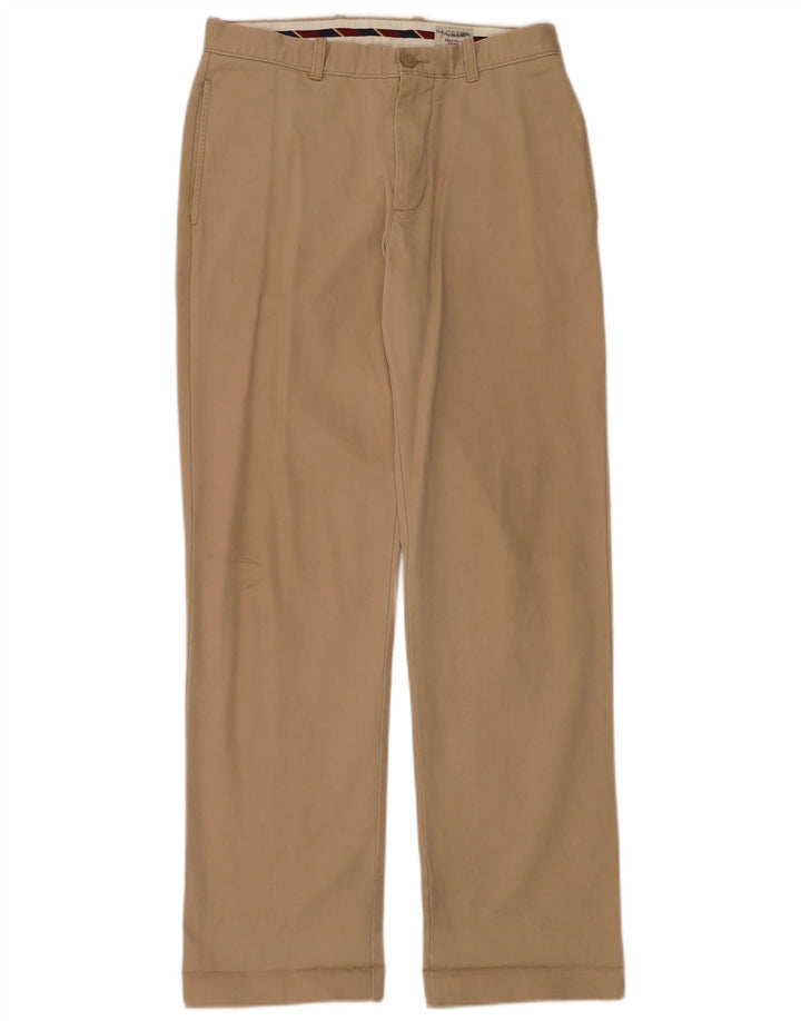 J. CREW Calça Chino Masculina Reta W31 L34 Algodão Bege