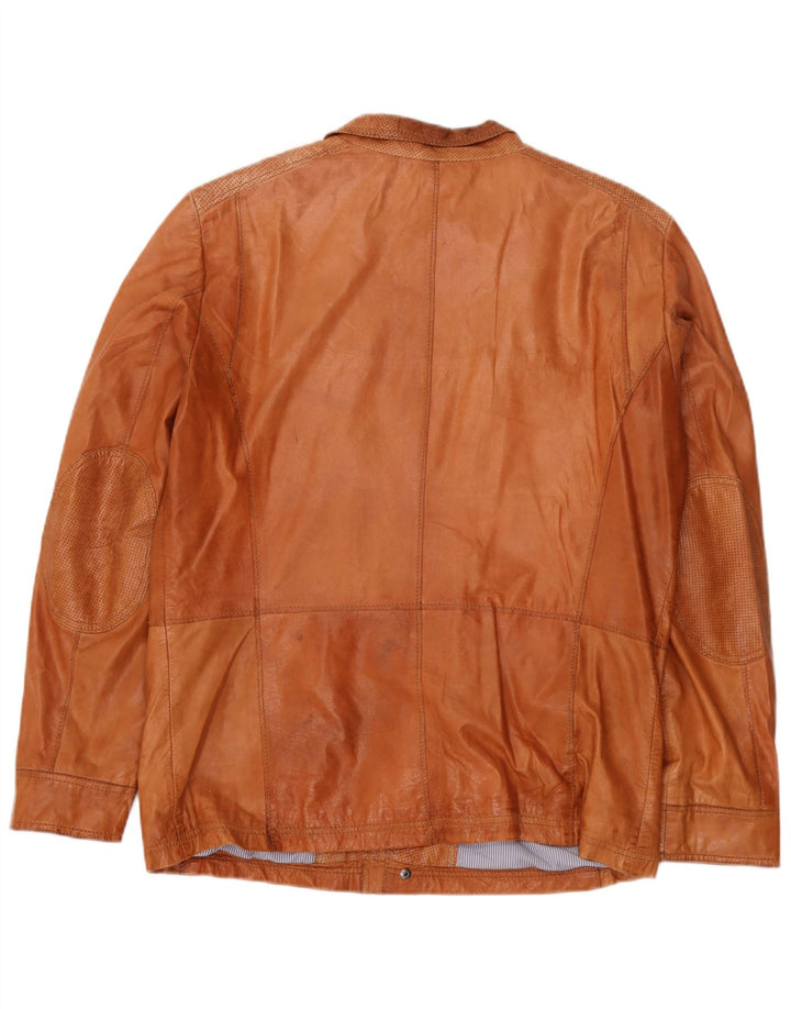Jaqueta de couro masculina Milestone EU 50 grande marrom