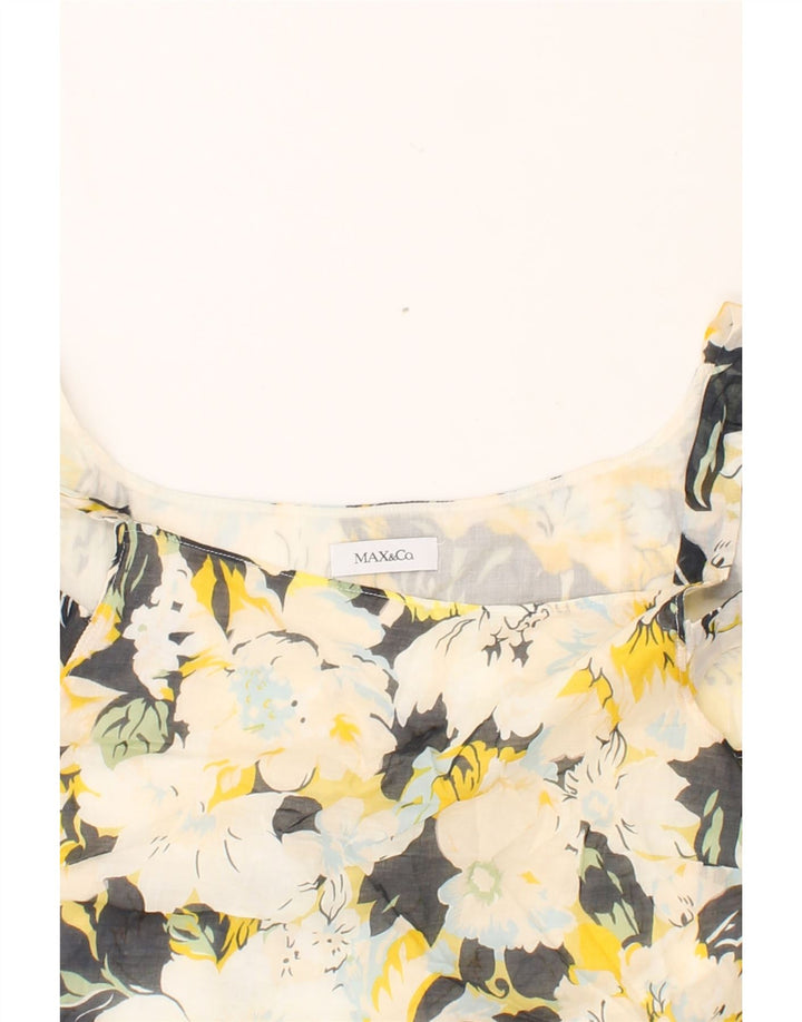 MAX & CO. Womens Crop Top UK 12 Medium Multicoloured Floral Vintage Max & Co. and Second-Hand Max & Co. from Messina Hembry 