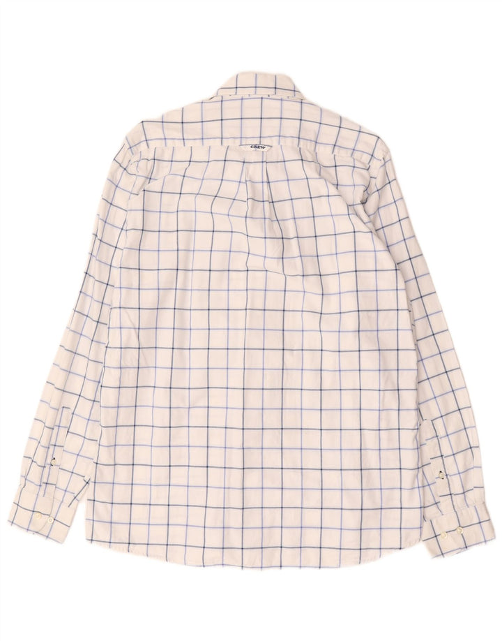 Crew Clothing Camisa masculina grande de algodão xadrez branco