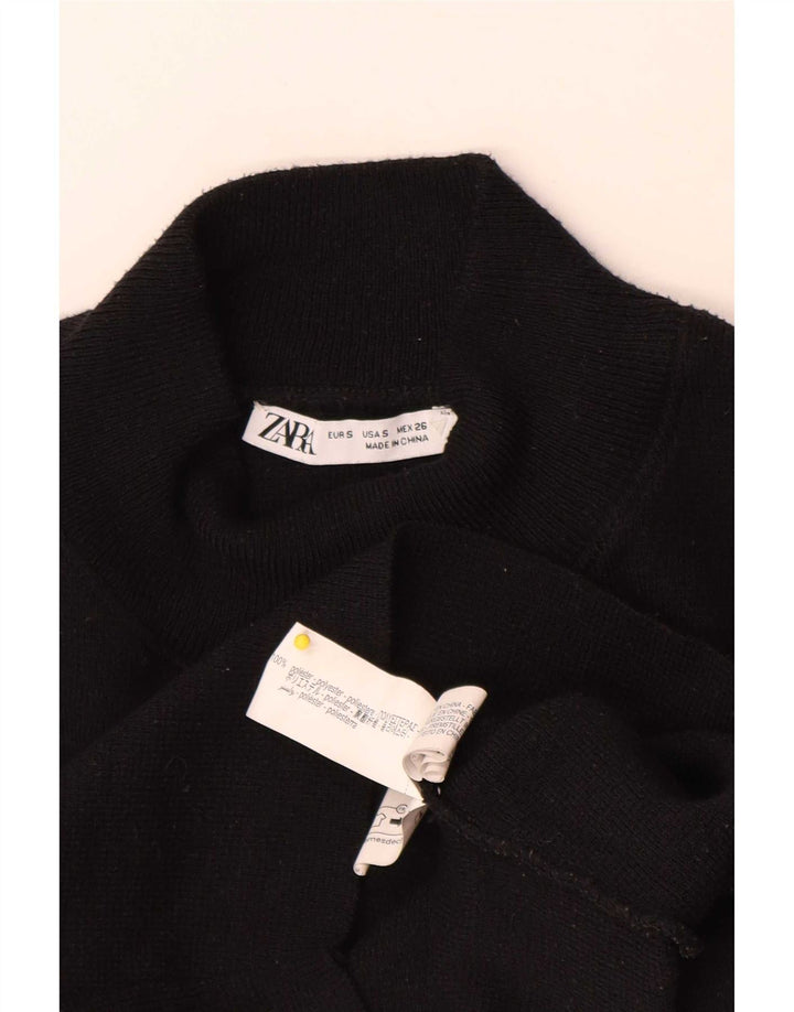 Blusa feminina Zara Top UK 8 pequeno poliéster preto