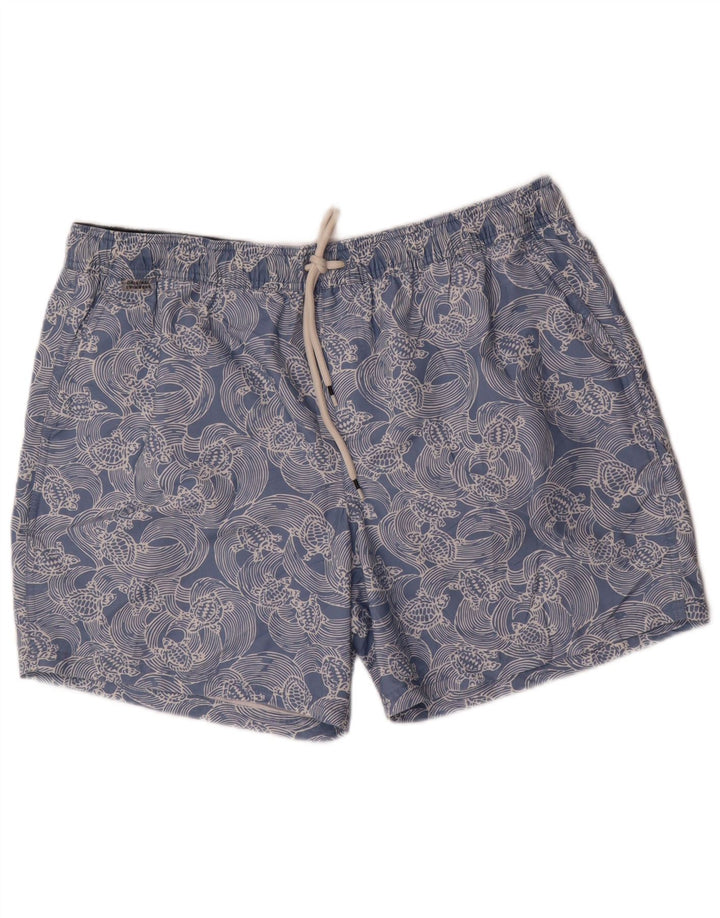 Shorts de natação masculino Marks & Spencer com padrão abstrato XL azul poliéster