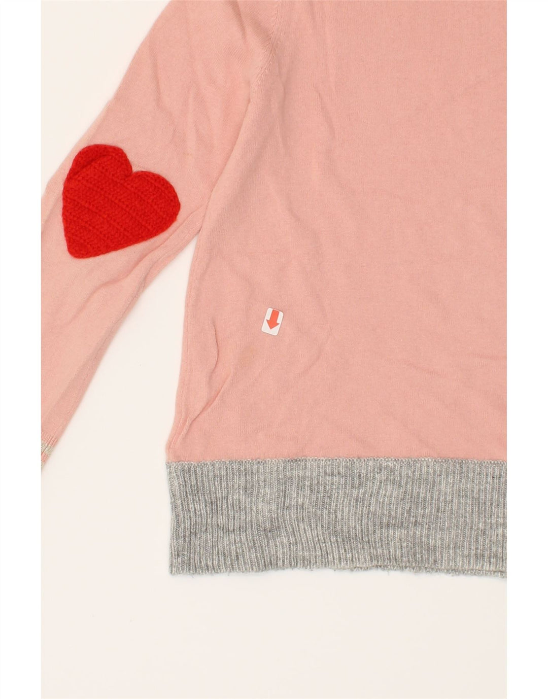 BODEN Girls Boat Neck Jumper Sweater 9-10 Years Pink Colourblock Cotton Vintage Boden and Second-Hand Boden from Messina Hembry 