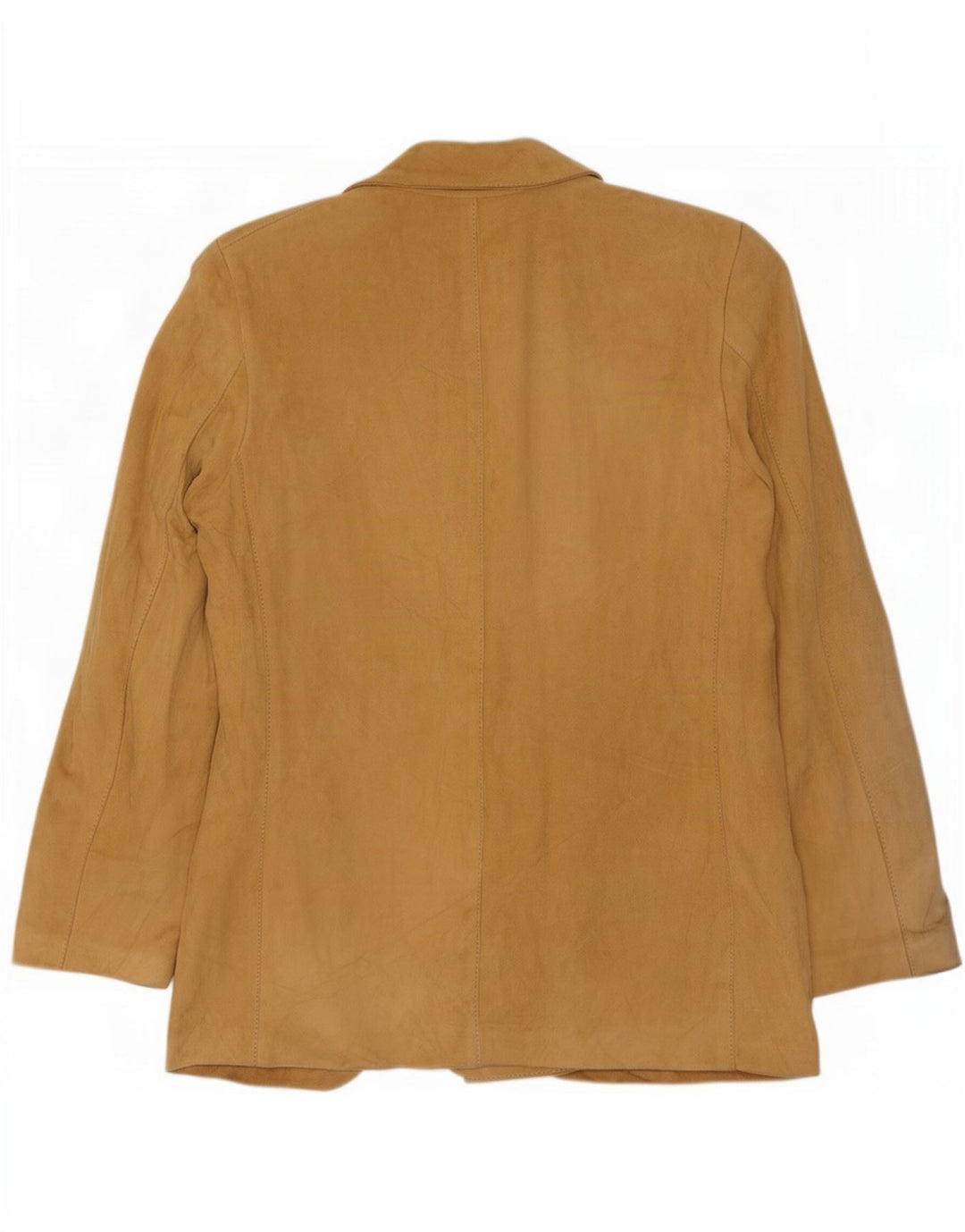 Jaqueta blazer feminina vintage de camurça com peito duplo IT 44 bege médio