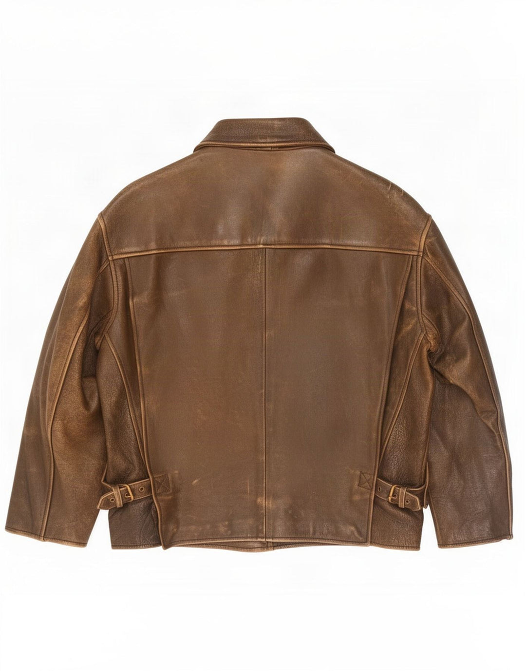 Jaqueta de couro masculina vintage UK 42 XL marrom