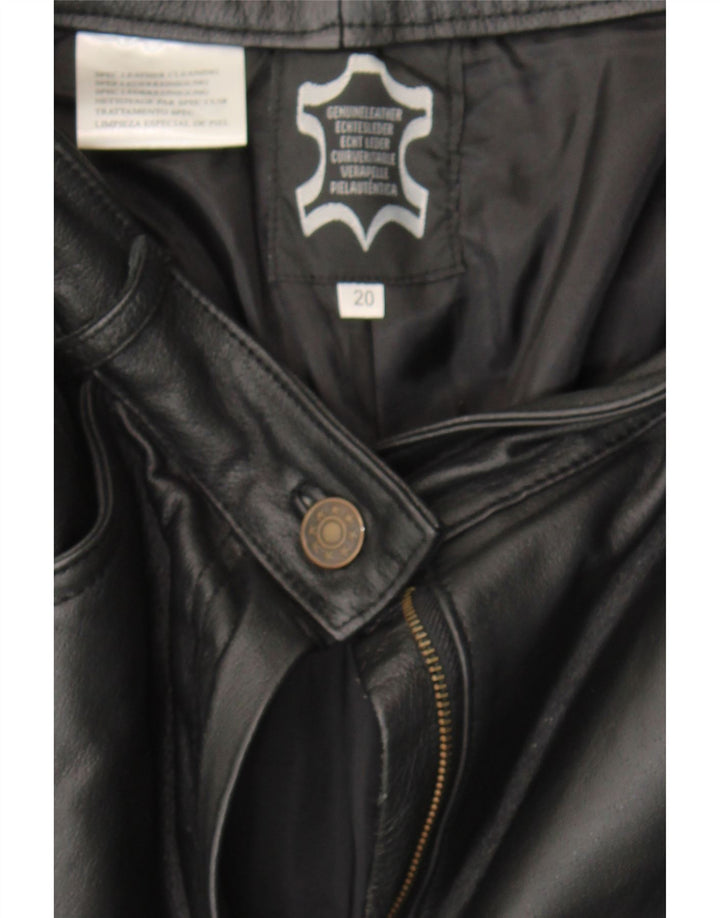 VINTAGE Womens Tapered Leather Trousers W30 L29 Black Leather Vintage Vintage and Second-Hand Vintage from Messina Hembry 