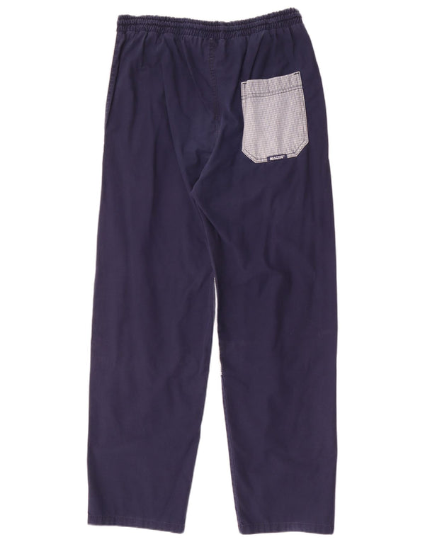 Calça casual masculina cônica Macho W32 L30 algodão colorblock azul marinho
