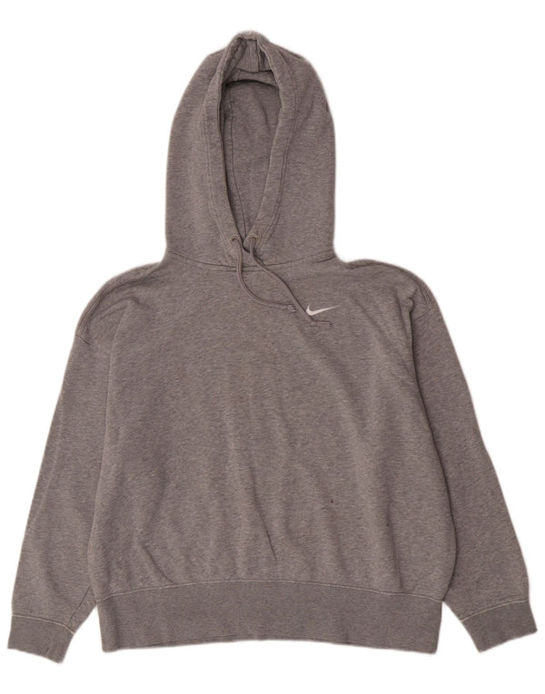 Nike Womens Relaxed Fit Hoodie Jumper UK 14 Médio Cinza Algodão Esportes