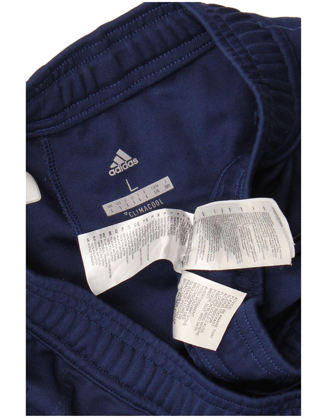 Calça de treino masculina Adidas Climacool grande poliéster azul marinho