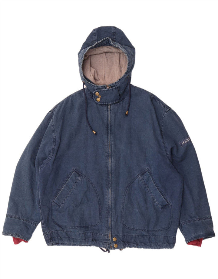 Parte Dois Jaqueta Bomber Masculina Com Capuz Solto Fit Reino Unido 36 Azul Pequeno