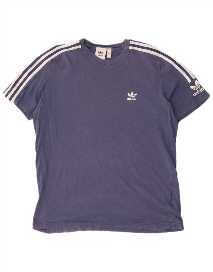 Adidas Mens Graphic T-Shirt Top Médio Algodão Azul