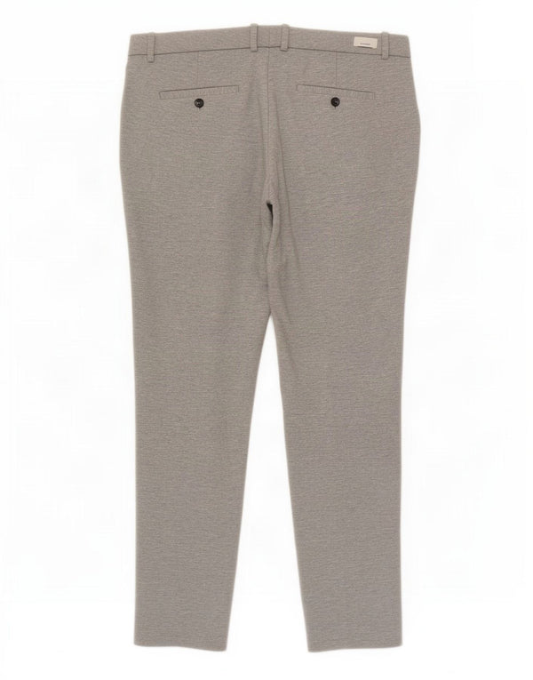 Calça feminina Marc O'Polo Slim Suit EU 42 Grande W34 L28 cinza manchado