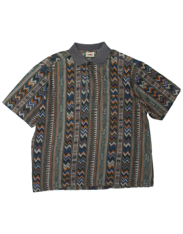 Camisa polo masculina Mango XL multicolorida geométrica