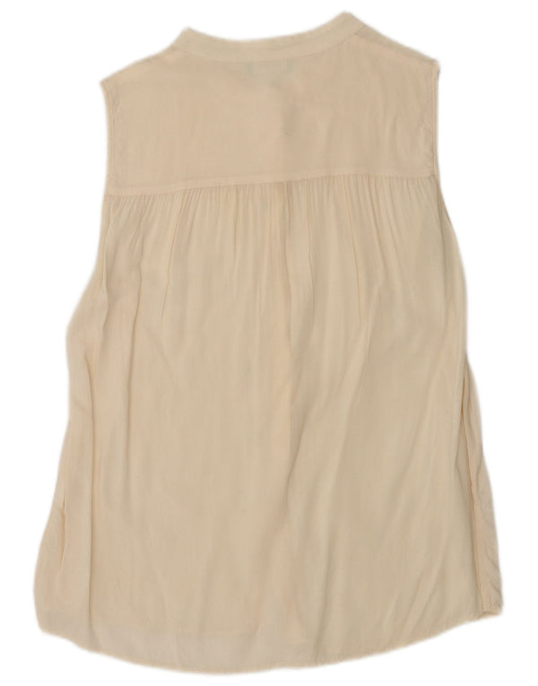 Blusa feminina sem mangas Benetton UK 12 médio off white