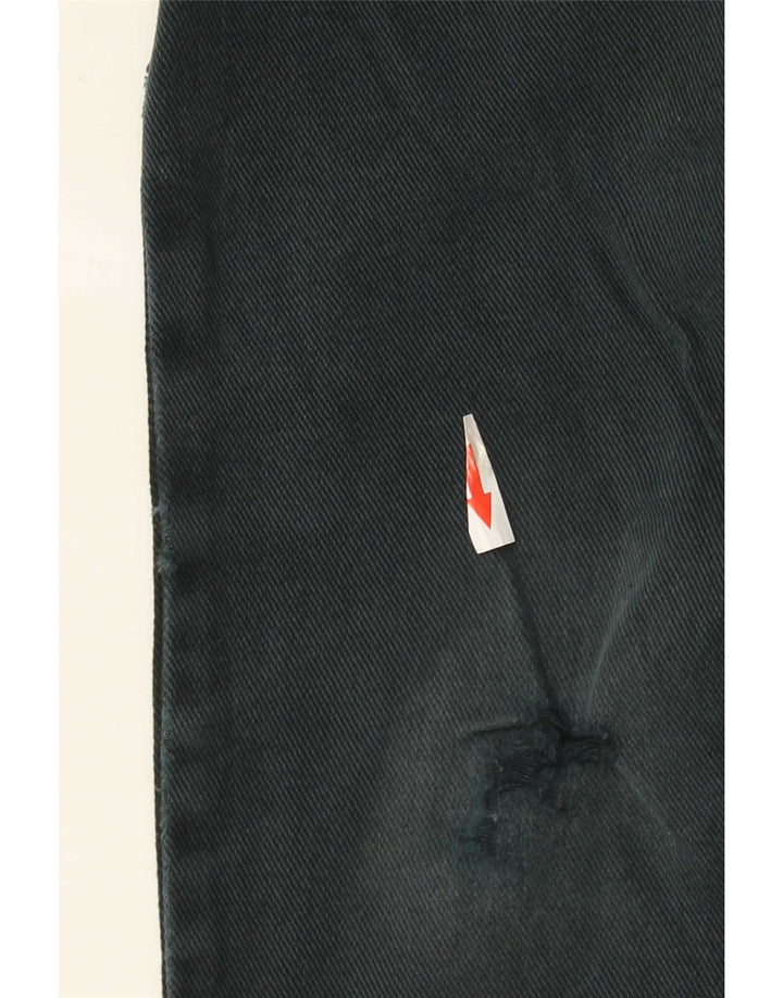 Calça jeans reta masculina Marks & Spencer desgastada W34 L31 algodão preto