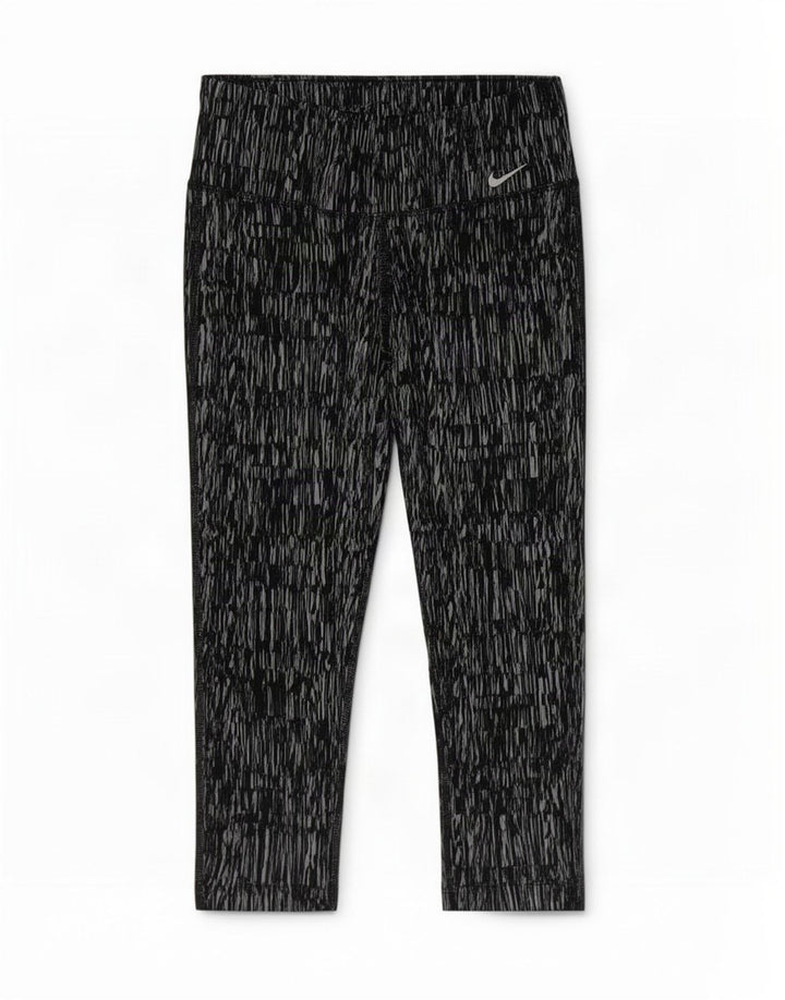 Nike Womens Dri Fit Abstract Pattern Capri Leggings Reino Unido 10 Pequeno Preto