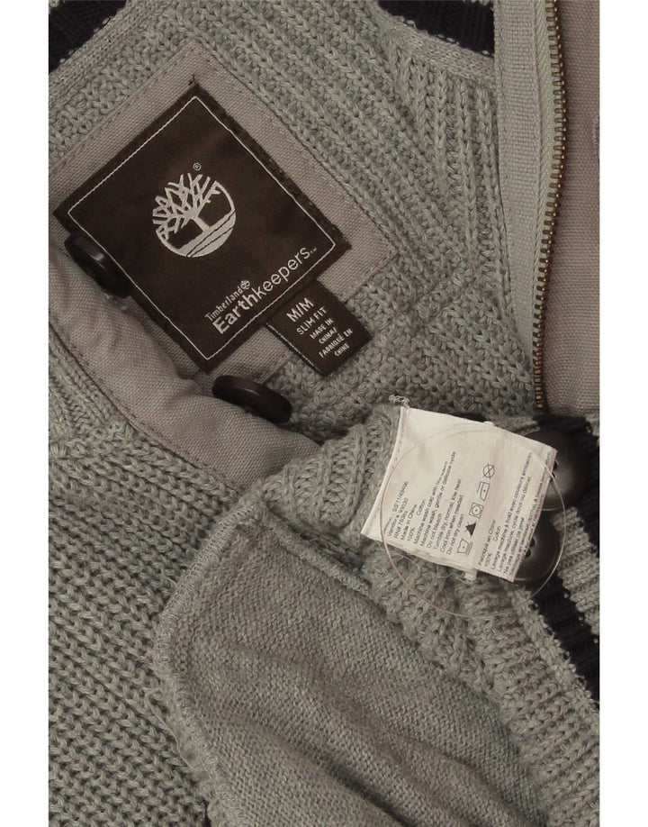 Suéter masculino Timberland Earthkeepers Slim Fit com zíper e gola média cinza