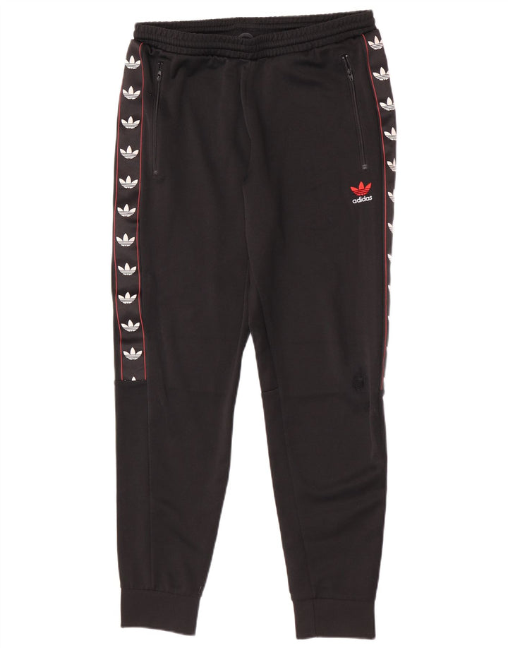 Adidas masculino gráfico calças de treino joggers médio preto colorblock